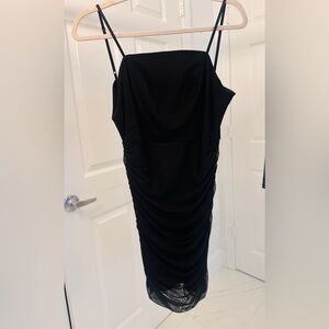 Elegant Black Ruched Dress